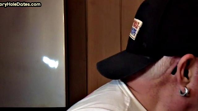 Mature daddy greedily blows cock in POV closeup at home