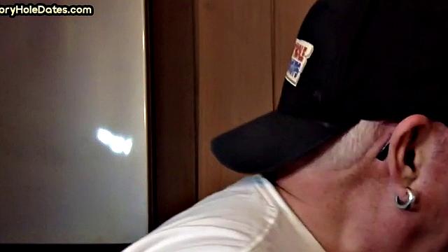 Mature daddy greedily blows cock in POV closeup at home