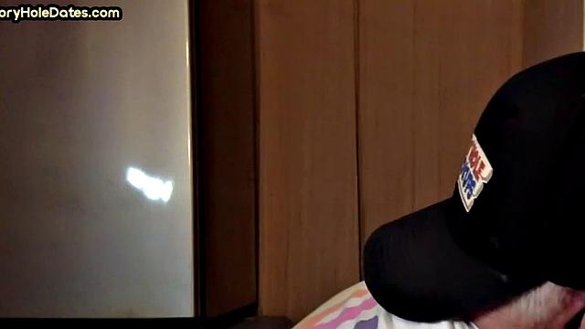 Mature daddy greedily blows cock in POV closeup at home