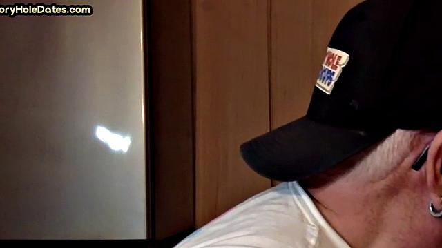 Mature daddy greedily blows cock in POV closeup at home