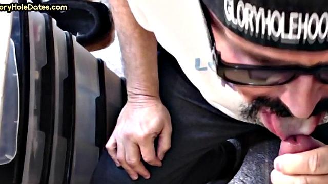 Mature daddy greedily blows cock in POV closeup at home