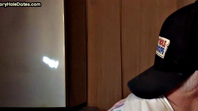 Mature daddy greedily blows cock in POV closeup at home