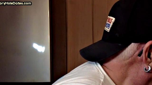 Mature daddy greedily blows cock in POV closeup at home