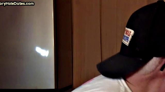 Mature daddy greedily blows cock in POV closeup at home