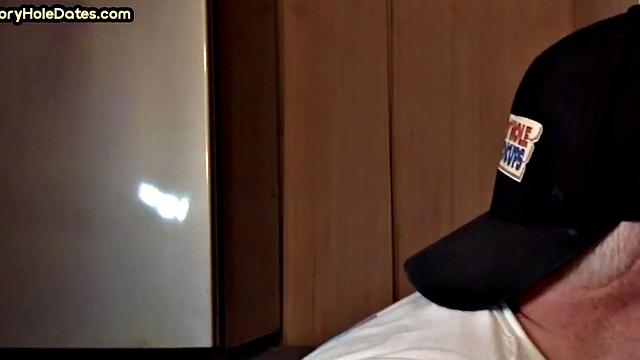 Mature daddy greedily blows cock in POV closeup at home