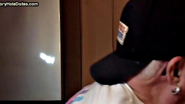 Mature daddy greedily blows cock in POV closeup at home