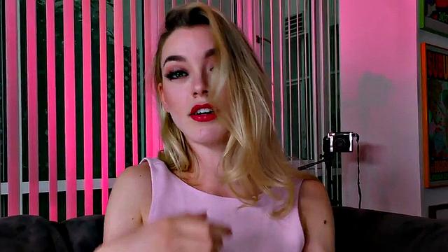 Watch this blonde amateur babe upskirt herself on the sofa while giving JOI instructions