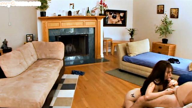 Gonzo deepthroating MILF POV nailed in oiled ass