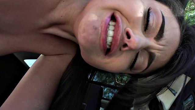 Get off with this bald-haired babe's cum-drenched foot fetish