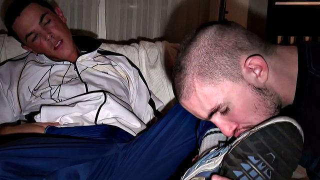 Sneakers fetish bottom rimmed and by stud