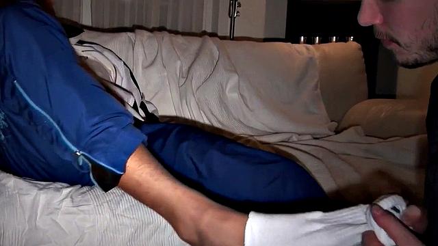 Sneakers fetish bottom rimmed and by stud