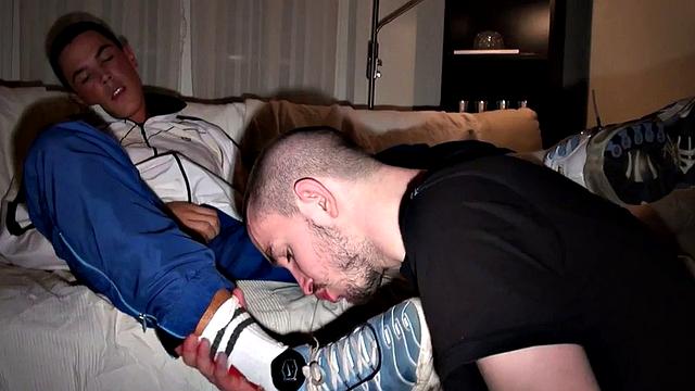 Sneakers fetish bottom rimmed and by stud