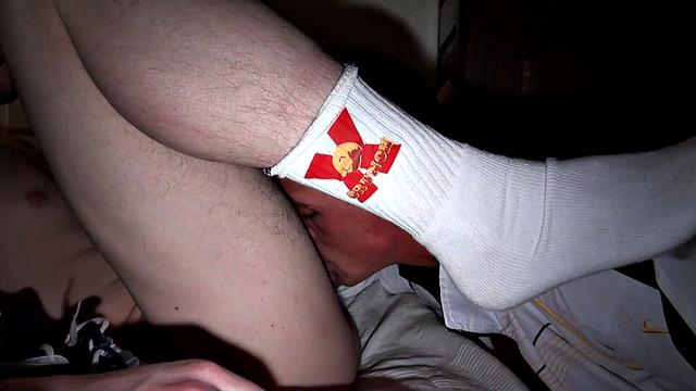 Sneakers fetish bottom rimmed and by stud