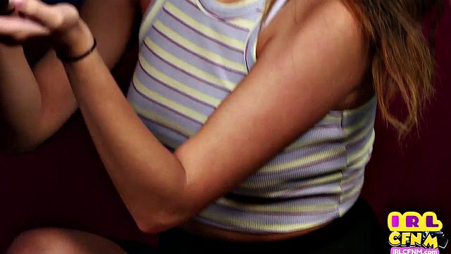 Glasses cutie CFNM cocksucking lover