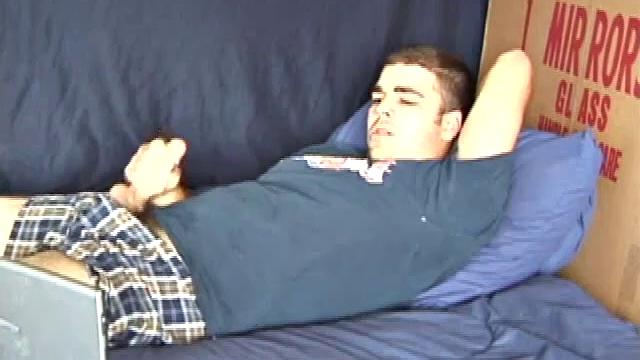 Young amateur Tony Hammer jacks off, sprays cum on his chest