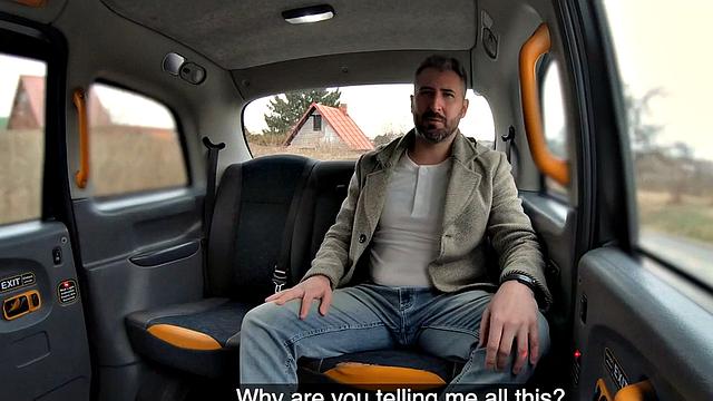 Nympho cab driver deepthroating customer and analfuck in POV