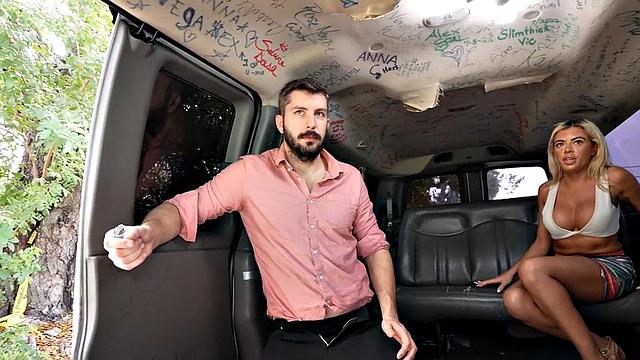 Barebacking str8 fucks ass in pickup bus outdoor