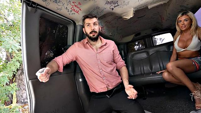 Barebacking str8 fucks ass in pickup bus outdoor