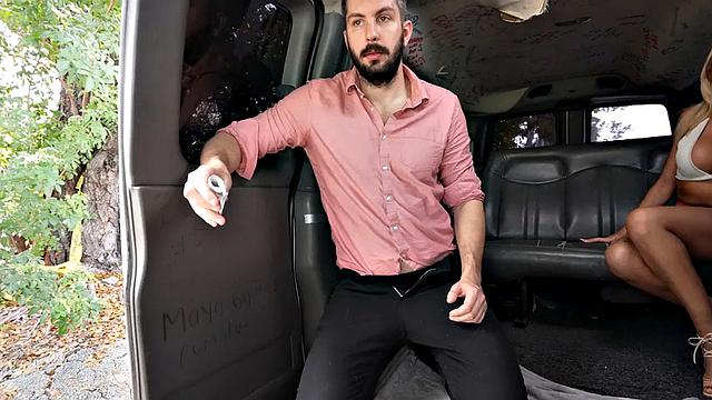 Barebacking str8 fucks ass in pickup bus outdoor