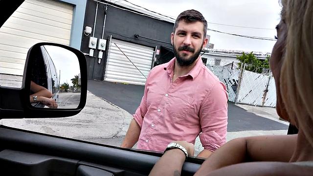 Barebacking str8 fucks ass in pickup bus outdoor