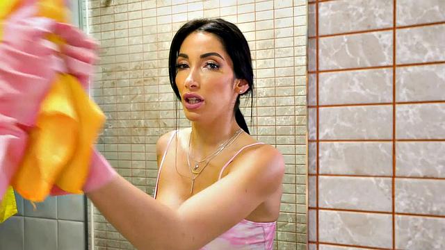 Perfect Latina maid deepthroating in POV before analfuck