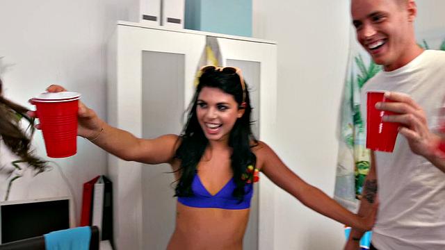 Watch this tattooed slut get wild with her tongue and pussy