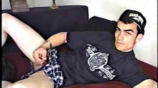 Nicoya strokes his hard cock for the camera and shows off every inch