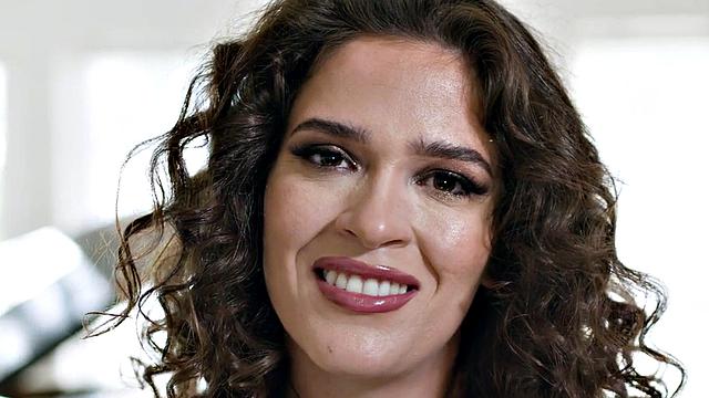 Cockhungry babe rammed by lover after teasing