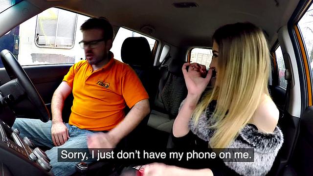 British babe publicly riding instructor's cock