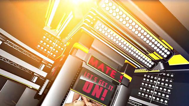 Tattooed ebony wrestling bigtitted blonde babe