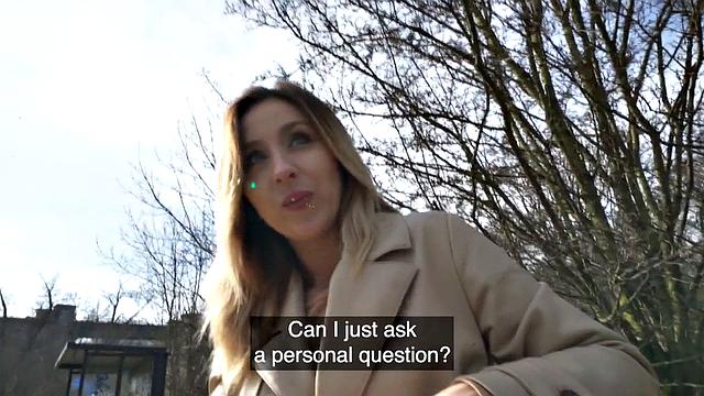 Classy MILF fucked in public after pick up