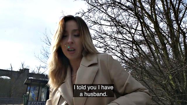 Classy MILF fucked in public after pick up