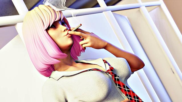 Futa3dX - Big Redhead Futa Face & Titty Fucks Hot Babe