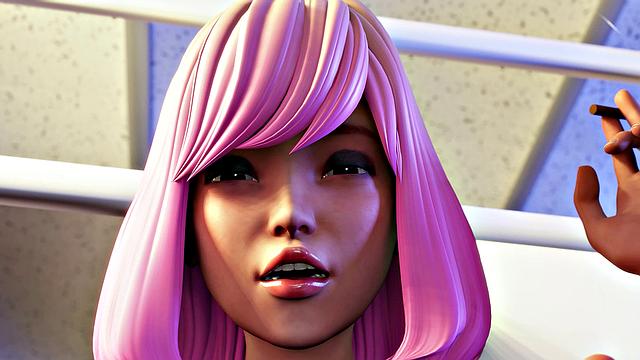 Futa3dX - Big Redhead Futa Face & Titty Fucks Hot Babe