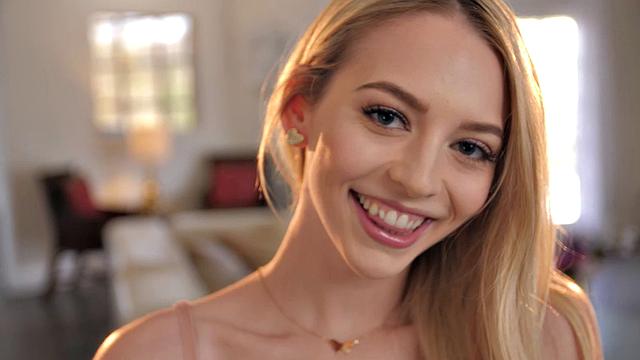 Hot Petite Blonde Teen Loves Playing With her Shaved Pussy Using a Glass Dildo