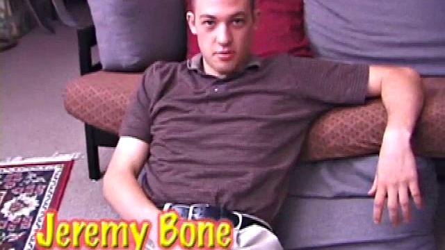 Jeremy strokes his cock and cums