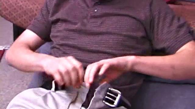 Jeremy strokes his cock and cums
