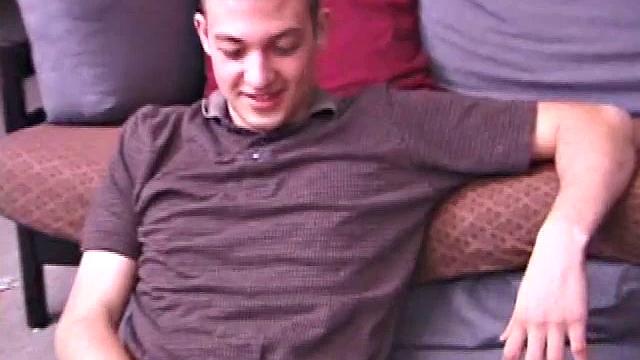 Jeremy strokes his cock and cums