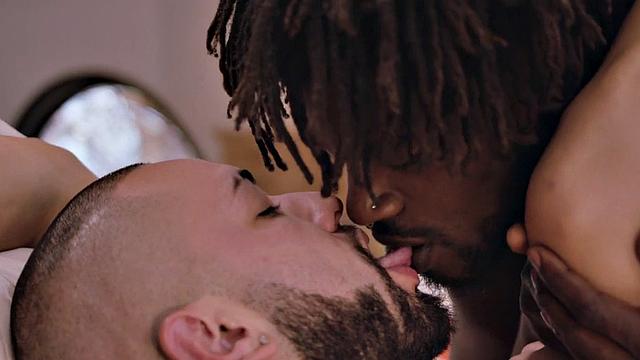 BBC passionately barebacks blindfolded BF