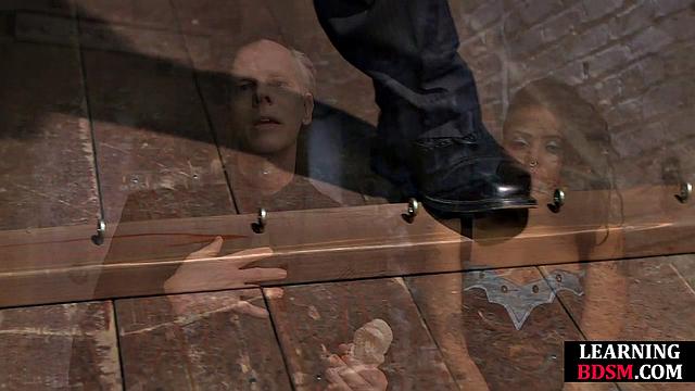 Cute tied slut fingered by master