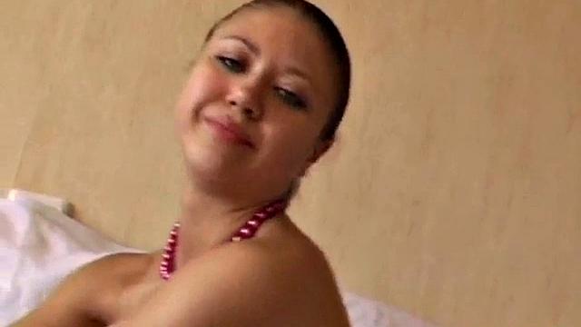 Blonde rubs her tight pussy 