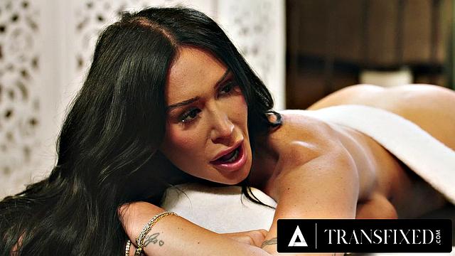 TRANSFIXED - Kasey Kei And Bella Joie Rekindle Their Spark With A Big Tit Trans Threesome Massage