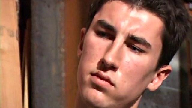 An afternoon of skateboarding has JP horny, so he finds a place to beat off. After removing his jeans he strokes his huge cock until it erupts. We leave this boy with a fresh load running off of his belly.