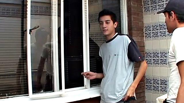 Young Latinos Trend and Tomas stop by Mario's place, looking for action. On the bed, the horny boys waste little time getting Mario out of his shirt and pushing down his pants.