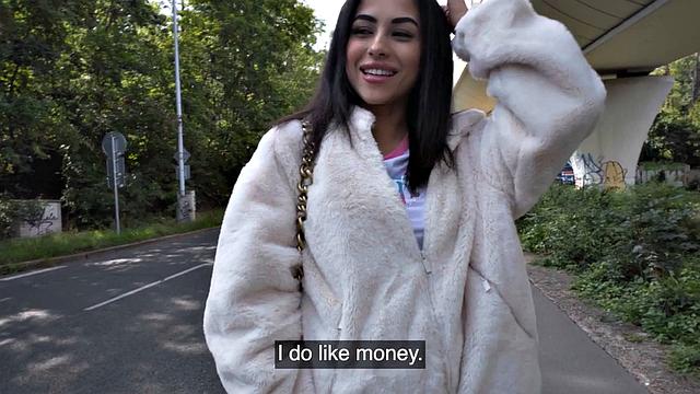 21yo dirty public slut fucked outdoors by big white dick