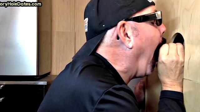 Real IR gloryhole DILF barebacked at home until cum in mouth