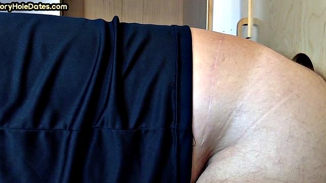 Real IR gloryhole DILF barebacked at home until cum in mouth