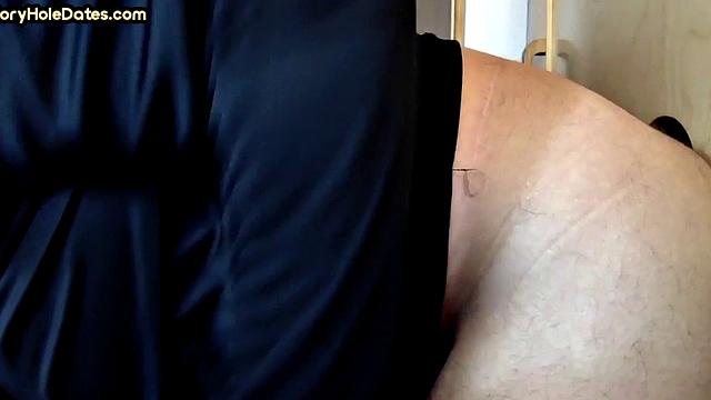Real IR gloryhole DILF barebacked at home until cum in mouth