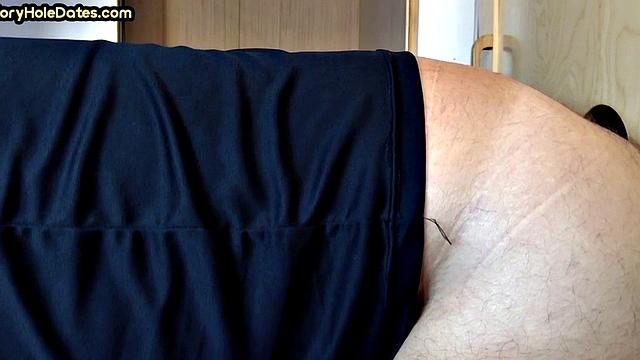 Real IR gloryhole DILF barebacked at home until cum in mouth