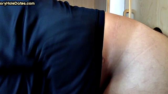 Real IR gloryhole DILF barebacked at home until cum in mouth